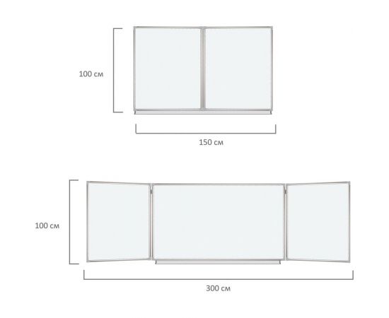 Магнитно-маркерная доска, 100x150/300 см, 3-х элементная, 5 рабочих поверхностей, белая, BRAUBERG 231708 – изображение 7