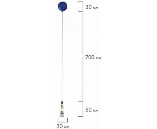 Держатель-рулетка для бейджей 20 шт в упаковке BRAUBERG 70 см петелька клип синий в блистере 235727 – изображение 7