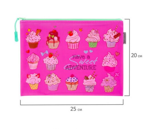 Папка для тетрадей BRAUBERG Cupcakes A5, водонепроницаемая молния, 25х20 см 229260 – изображение 8