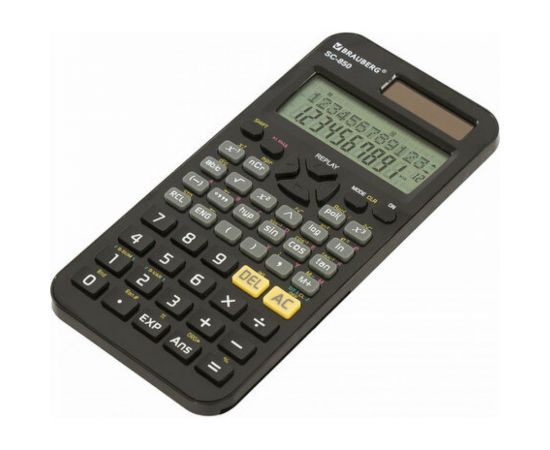 Двухстрочный инженерный калькулятор BRAUBERG SC-850 240 функций, 10+2 разрядов, двойное питание, черный 250525 – изображение 8