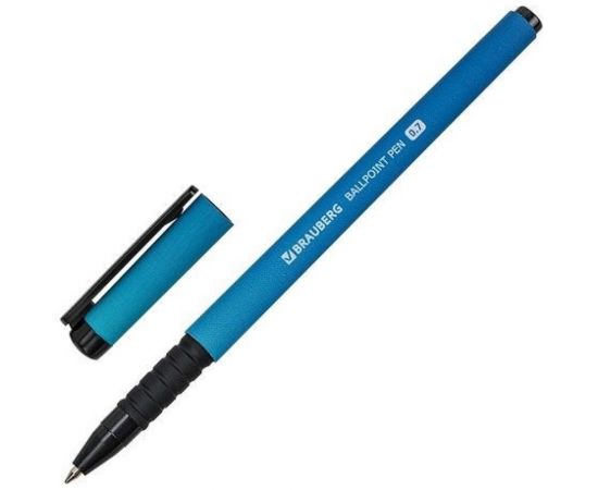 Шариковая ручка BRAUBERG SOFT TOUCH GRIP GRADIENT NEON синяя, мягкое покрытие, ассорти, 0.7 мм 143710 