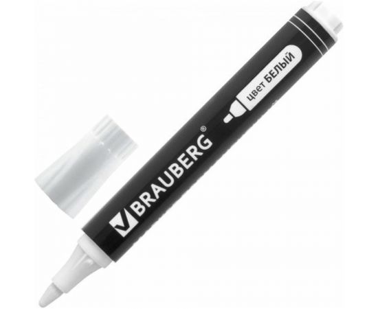 Перманентный маркер BRAUBERG W5 белый, круглый наконечник, 5 мм 151506 