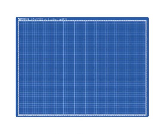 Коврик мат для резки BRAUBERG EXTRA 5-слойный А2, 600х450 мм, двусторонний, толщина 3 мм, синий 237176 