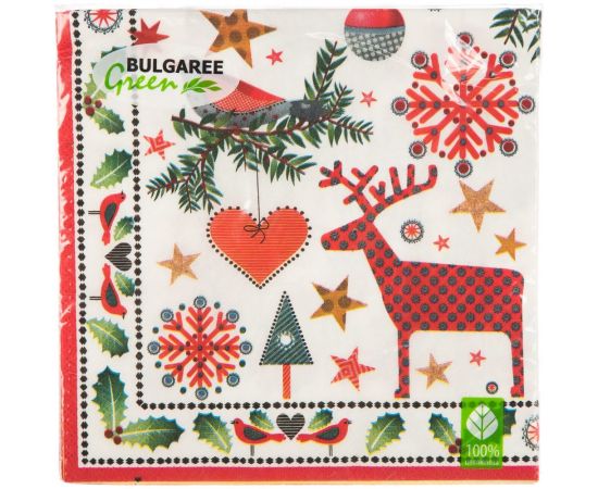 Салфетки Bulgaree Green БГ трехсл. 33х33 Зимняя фантазия 20 шт. МДК-1005116 