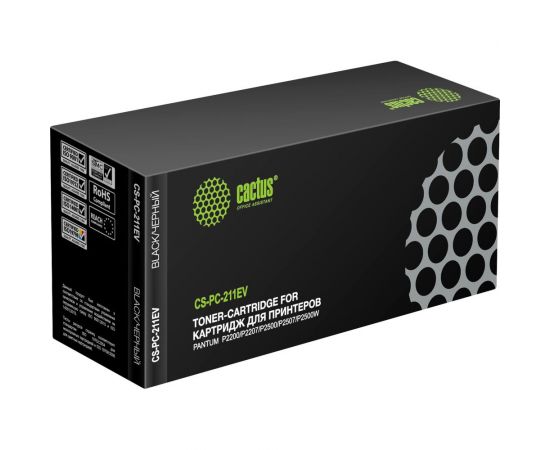 Лазерный картридж Cactus pc-211ev черный, 1600 страниц, для pantum p2200/p2207/p2500/p2507/p CS-PC-211EV 1417372 