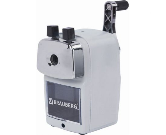 Механическая точилка BRAUBERG METALLIC-X для чернографитных и цветных карандашей 8/11 мм, металлический корпус 228481 