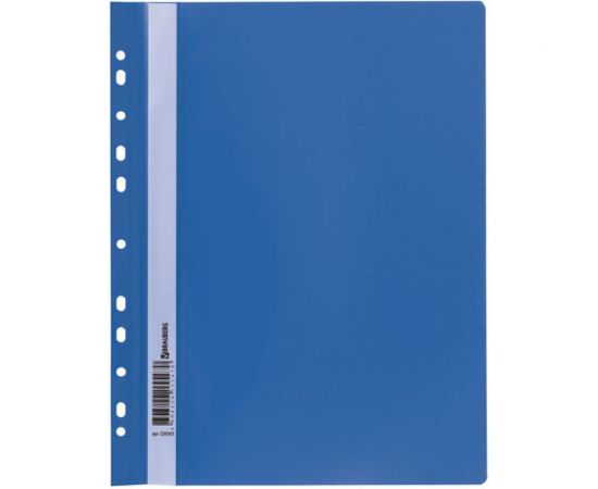 Скоросшиватель 10 шт в упаковке BRAUBERG пластиковый с перфорацией А4 140/180 мкм синий 226583 