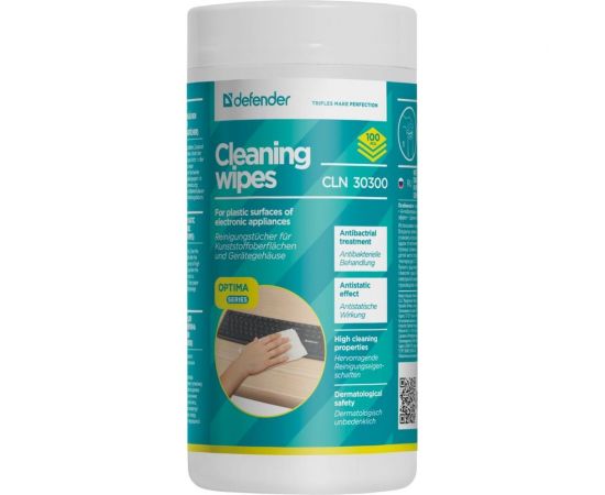 Салфетки для поверхностей Defender CLN 30300 Optima 100 шт, туба 30300 