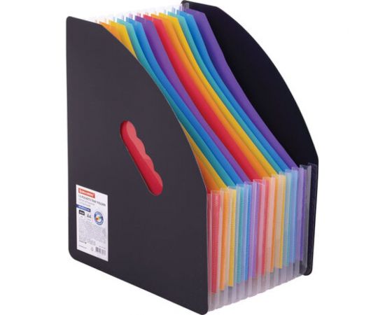 Вертикальный лоток-органайзер для бумаг и документов BRAUBERG Docs 13 отделений, А4 черный 271153 