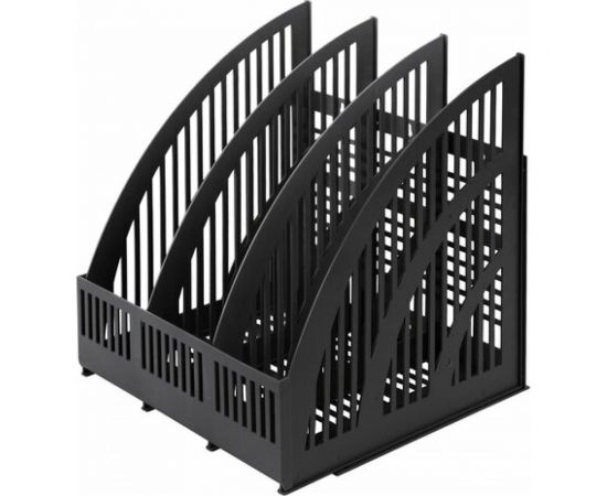 Вертикальный лоток для бумаг BRAUBERG Energy 250 мм 3 отделения сетчатый сборный черный 237017 