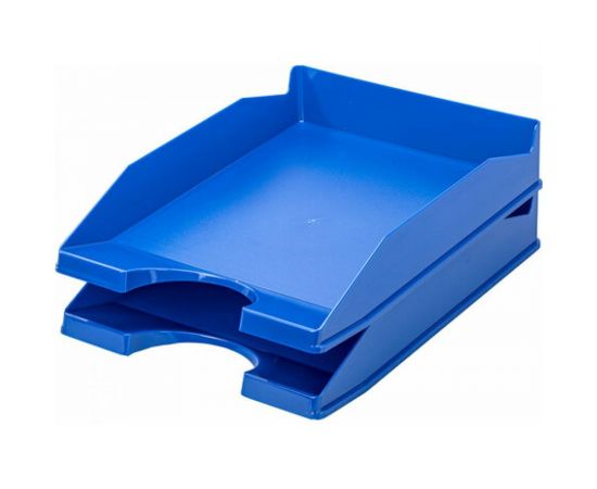 Горизонтальный лоток для бумаг BRAUBERG комплект 2 шт, Modern, 346x254x61 мм, синий 238027 