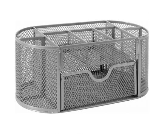 Металлическая подставка-органайзер BRAUBERG 9 секций, 105х220х110 мм, серебро 237419 