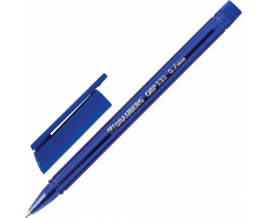 Ручка 12 шт в упаковке BRAUBERG шариковая масляная Marine СИНЯЯ корпус тониров. синий 07мм линия 03мм 142709 