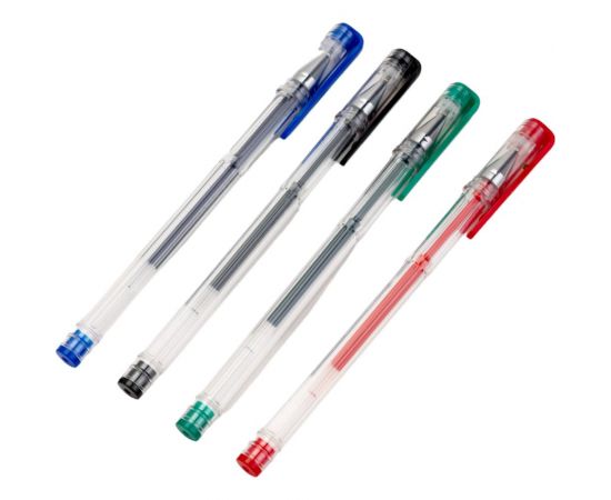 Набор гелевых ручек DOLCE COSTO прозрачный корпус 4 цвета 0,5 мм (красный, зеленый, синий, черный) D00220 