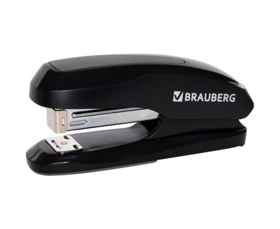 Степлер BRAUBERG Super №24/6 26/6, до 30 листов, черно-серый 229086 