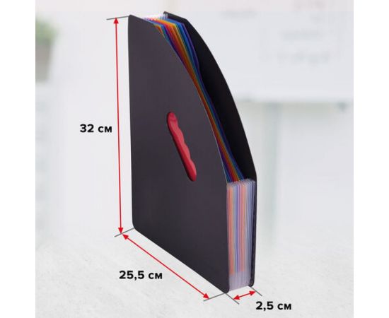 Вертикальный лоток-органайзер для бумаг и документов BRAUBERG Docs 13 отделений, А4 черный 271153 – изображение 11