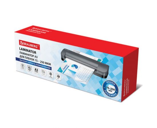 Ламинатор BRAUBERG Superjet A3, высокая скорость 100 см/мин, толщина пленки 75-250 мкм 532270 – изображение 12