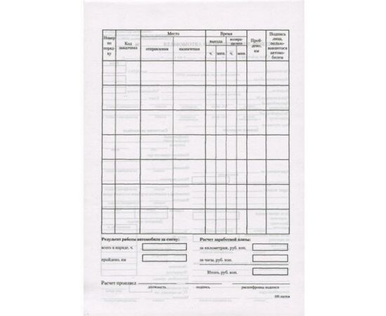 Бланк бух. BRAUBERG офсет Путевой лист легкового автомобиля А5 135х195мм СПАЙКА 20 упаковок по 100шт 130133 – изображение 2