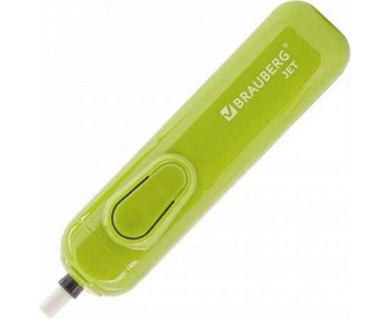 Электрический ластик BRAUBERG JET, питание от 2 батареек ААА, 8 сменных ластиков, салатовый 229615 – изображение 2