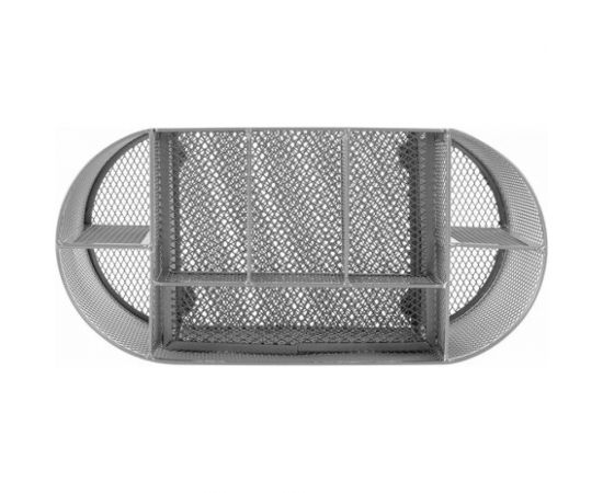 Металлическая подставка-органайзер BRAUBERG 9 секций, 105х220х110 мм, серебро 237419 – изображение 2