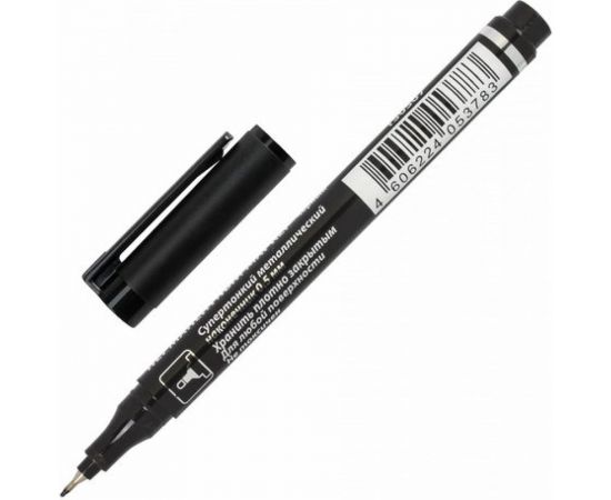 Перманентный нестираемый маркер BRAUBERG Jet черный 0.5 мм, 12 шт в упаковке 150507 – изображение 2