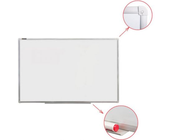 Магнитно-маркерная доска стандарт, 100х180 см, алюминиевая рамка, BRAUBERG 235524 – изображение 2