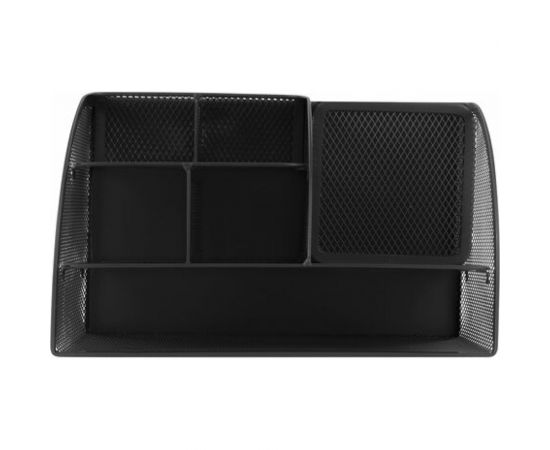 Металлическая подставка-органайзер BRAUBERG 7 секций, 125х220х140 мм, черная 237416 – изображение 2