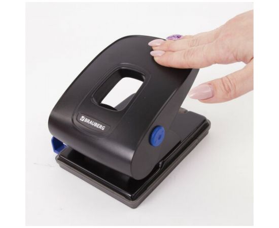 Металлический дырокол BRAUBERG Super до 40 листов, черный 229093 – изображение 2
