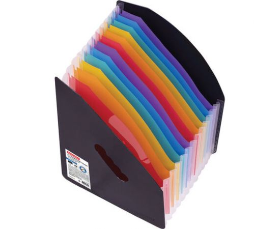 Вертикальный лоток-органайзер для бумаг и документов BRAUBERG Docs 13 отделений, А4 черный 271153 – изображение 3