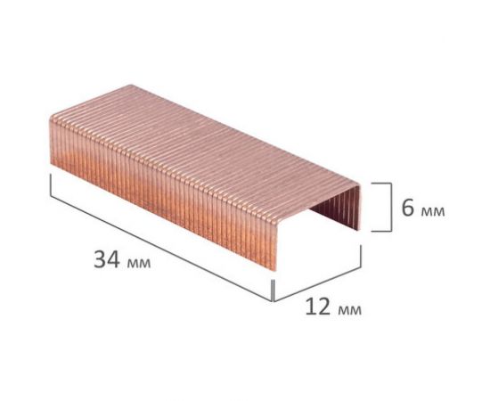 Скобы для степлера 20 шт в упаковке BRAUBERG медное покрытие №24/6 1000 штук EXTRA до 30 листов 229303 – изображение 3