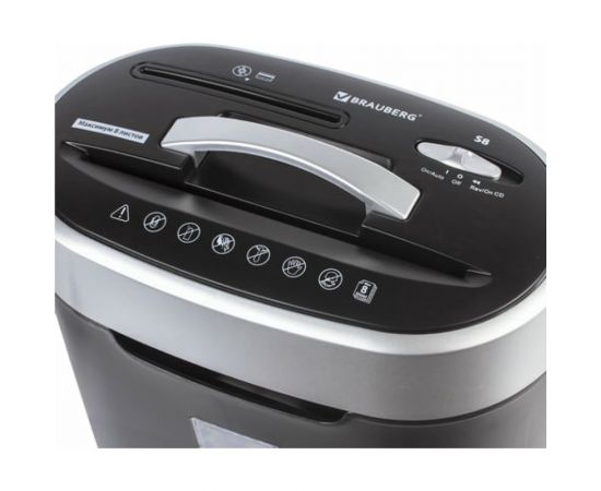 Уничтожитель BRAUBERG S8 4 уровень секретности, 4x18 мм, 8 листов,16 л, скобы 530962 – изображение 3