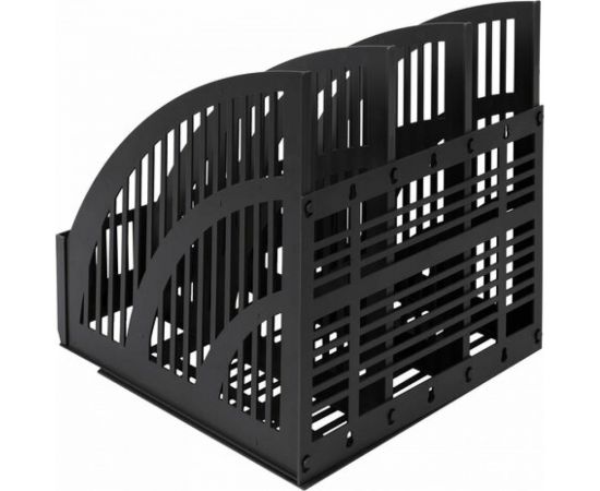 Вертикальный лоток для бумаг BRAUBERG Energy 250 мм 3 отделения сетчатый сборный черный 237017 – изображение 3