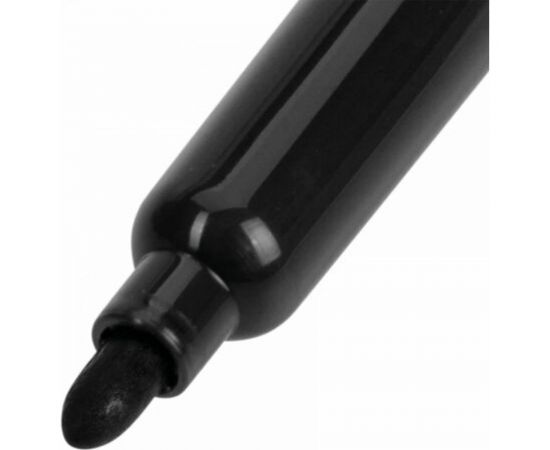 Маркер 12 шт в упаковке BRAUBERG перманентный нестираемый двусторонний ЧЕРНЫЙ круглый наконечник 2-4мм 150836 – изображение 3