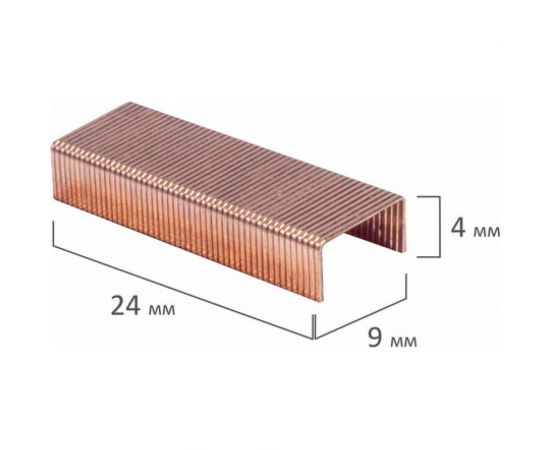 Скобы для степлера 20 шт в упаковке BRAUBERG медное покрытие №10 1000 штук EXTRA до 20 листов 229302 – изображение 3