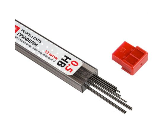 Грифели запасные 36 шт в упаковке BRAUBERG КОМПЛЕКТ 12 шт "Hi-Polymer" HB 0.5 мм 180445 – изображение 3