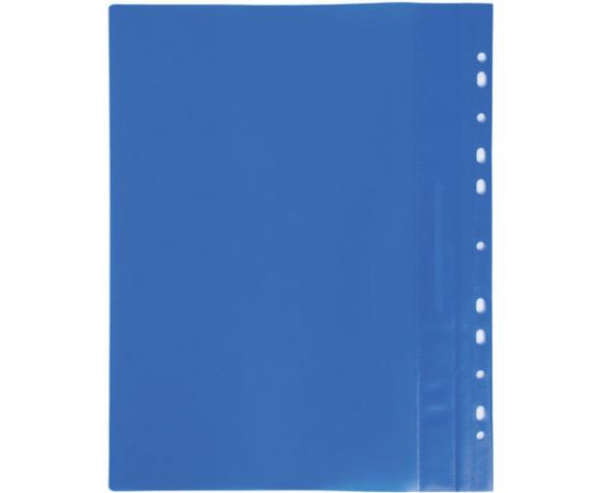 Скоросшиватель 10 шт в упаковке BRAUBERG пластиковый с перфорацией А4 140/180 мкм синий 226583 – изображение 3