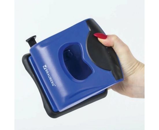 Дырокол BRAUBERG JET PRO до 30 листов, синий/черный 228600 – изображение 4