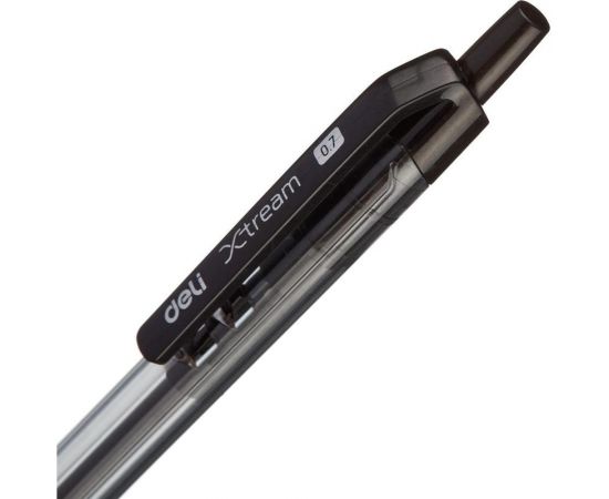 Автоматическая шариковая ручка Deli X-tream черная, толщина линии 0.7 мм 13623 1407870 – изображение 4