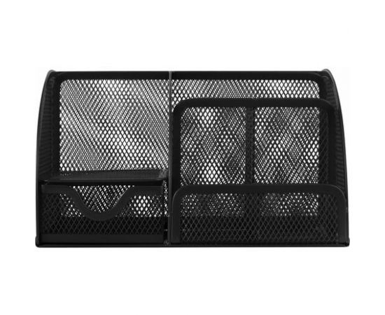 Металлическая подставка-органайзер BRAUBERG 7 секций, 125х220х140 мм, черная 237416 – изображение 4