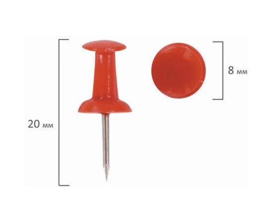 Силовые кнопки-гвоздики BRAUBERG цветные 50шт. в карт. коробке 220557 – изображение 4