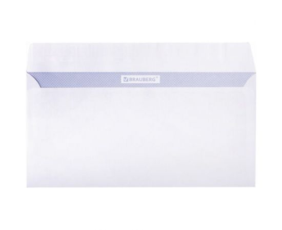 Конверты BRAUBERG Е65 110х220 мм, отрывная лента 80г/м2 комплект 100 шт, внутренняя запечатка 112193 – изображение 4