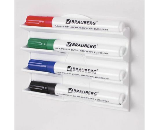 Магнитный держатель BRAUBERG Standard для 4 маркеров, для доски 130х152 мм 237092 – изображение 4