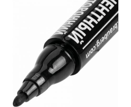 Маркер 12 шт в упаковке BRAUBERG перманентный нестираемый двусторонний ЧЕРНЫЙ круглый наконечник 2-4мм 150836 – изображение 4