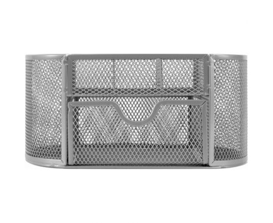 Металлическая подставка-органайзер BRAUBERG 9 секций, 105х220х110 мм, серебро 237419 – изображение 4