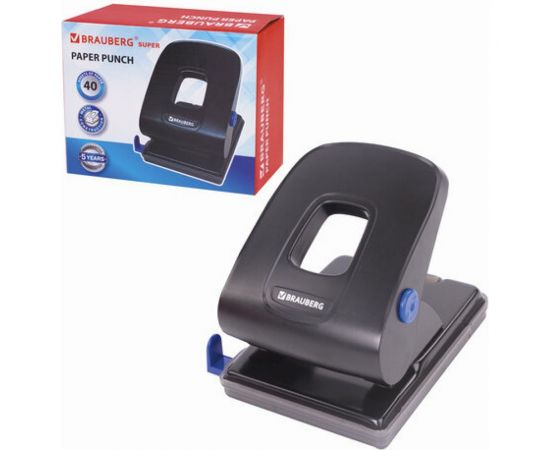 Металлический дырокол BRAUBERG Super до 40 листов, черный 229093 – изображение 5
