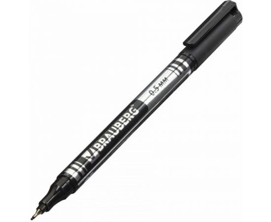 Перманентный нестираемый маркер BRAUBERG Jet черный 0.5 мм, 12 шт в упаковке 150507 – изображение 5