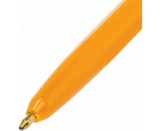 Ручка 50 шт в упаковке BRAUBERG шариковая ORANGE Line СИНЯЯ корпус оранжевый узел 1мм линия письма 05мм 143331 – изображение 5