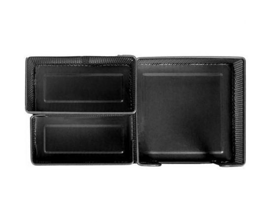 Подставка-органайзер BRAUBERG Germanium металлическая, 3 секции, 102х186х95 мм, черная 231986 – изображение 5