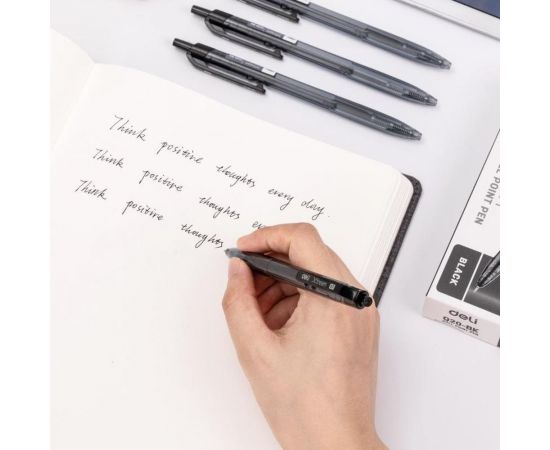 Автоматическая шариковая ручка Deli X-tream черная, толщина линии 0.7 мм 13623 1407870 – изображение 5