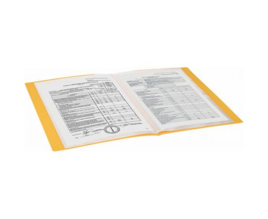 Папка BRAUBERG Contract бизнес-класс 20 вкладышей, желтая, вкладыши-антиблик, 0,7 мм, 221775 – изображение 5